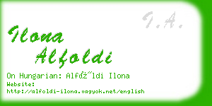 ilona alfoldi business card